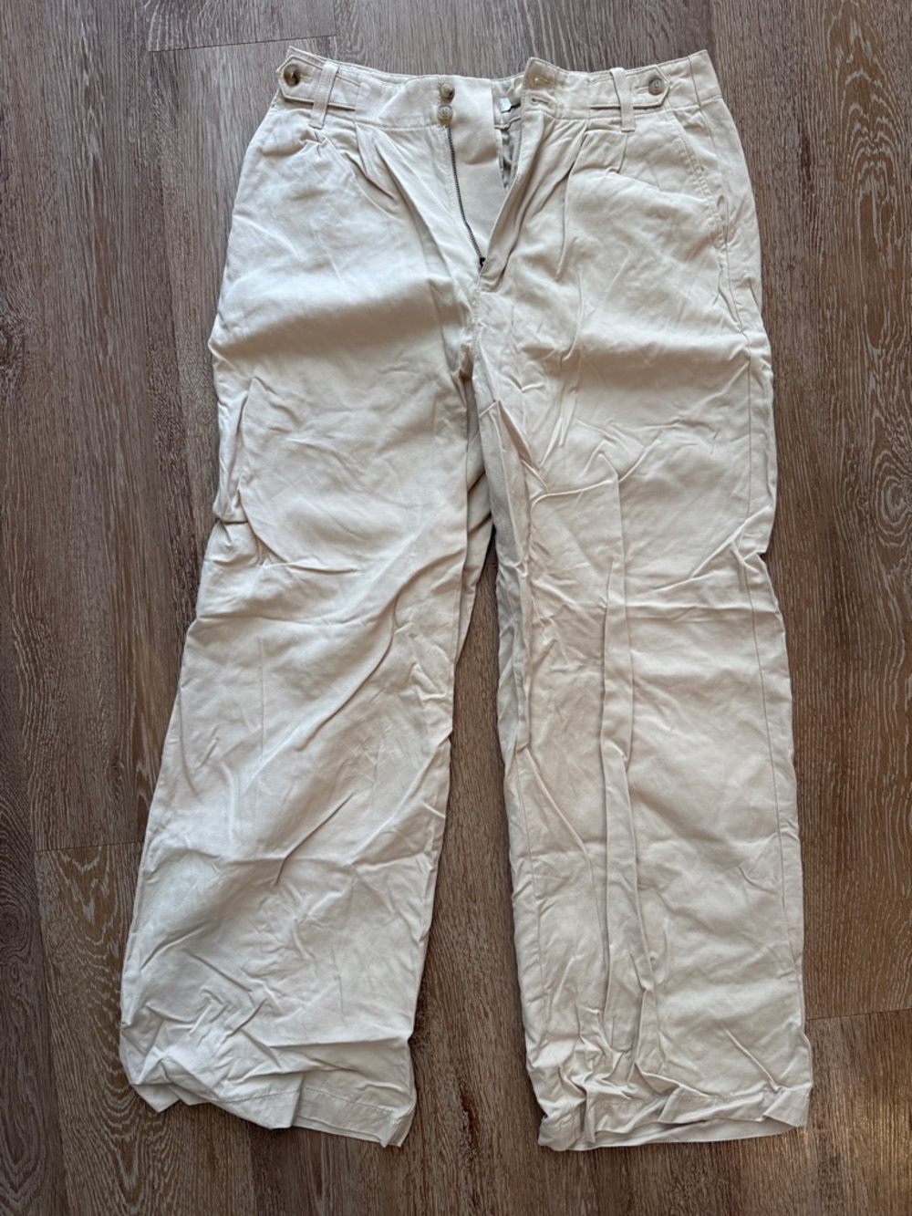 Madewell Beige Wide-Leg Chinos